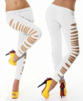 White Side Ripped Spandex Tight 